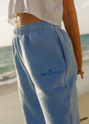 Pink Palm Puff "Puff" Sweatpants Blue | DCV0840499